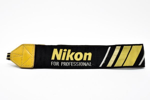 RU797★ニコン Nikon FOR PROFESSIONAL 純正 ストラップ 黒X黄