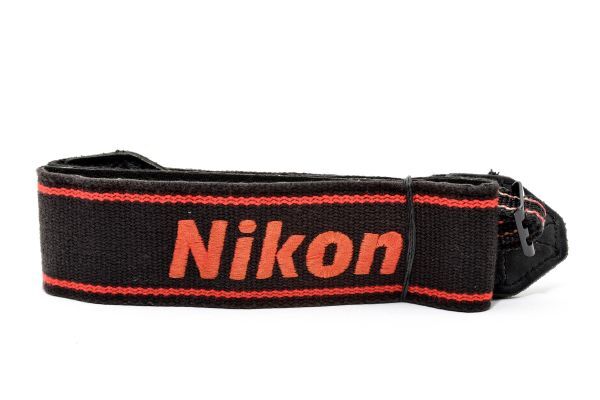 RU808★ニコン Nikon FOR PROFESSIONAL 純正 ストラップ 黒X赤