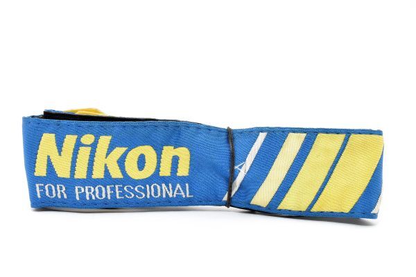 RU805★ニコン Nikon FOR PROFESSIONAL 純正 ストラップ 青X黄