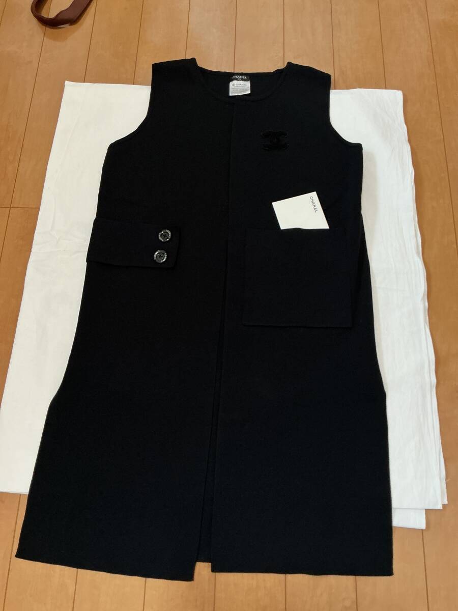極美品　CHANEL シャネル　レディース　ニット　ブラック　ベスト　