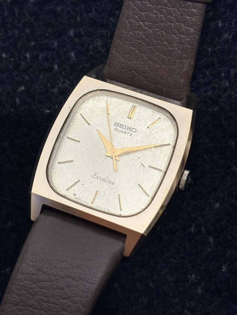 【1円スタート】SEIKO セイコー エクセリーヌ 1421-5300 QZ シルバー 3針 動作未確認