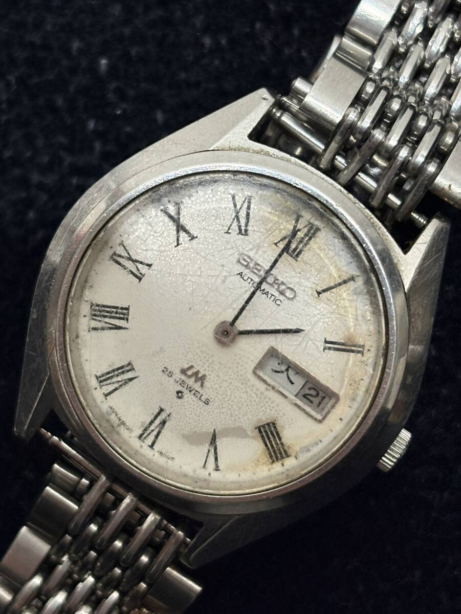 【1円スタート】セイコー LM 5606-8031 自動巻き シルバー デイデイト 25石 SS AUTOMATIC メンズ 腕時計 SEIKO LORD MATIC 動作未確認