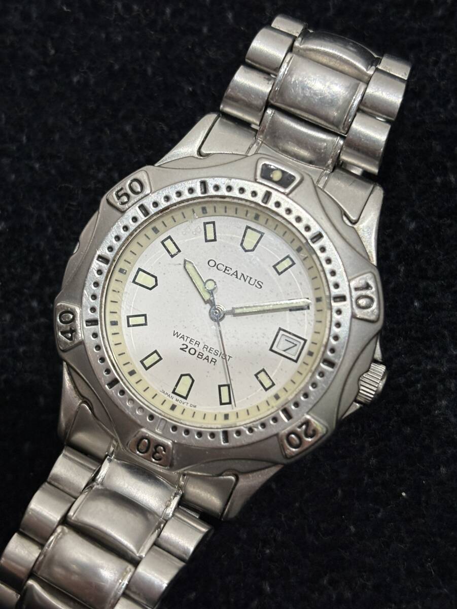 【1円スタート】CASIO カシオ OCEANUS オシアナス 0C-700 クォーツ デイト コンビカラー メンズ 腕時計 動作未確認