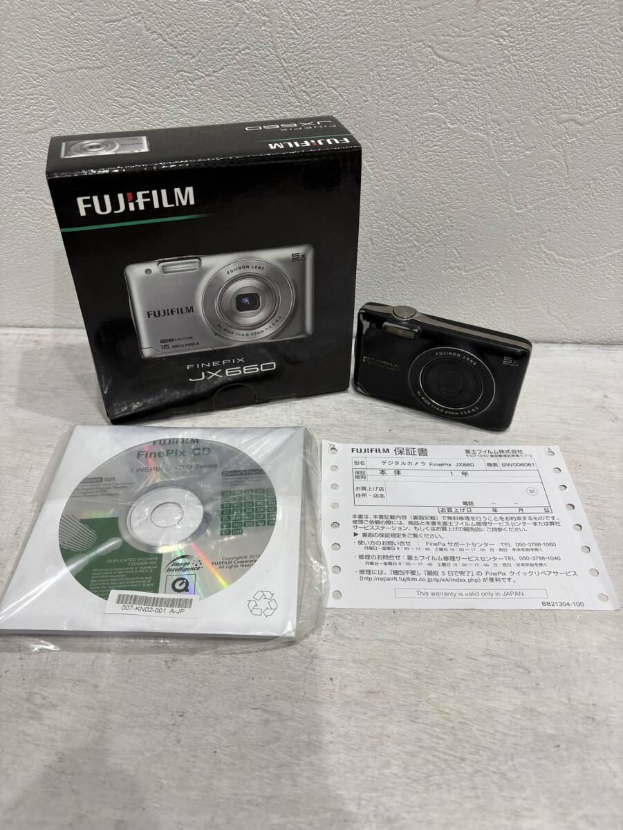 【1円スタート】FUJIFILM 富士フイルム JX660 デジタルカメラ デジカメ FinePix ブラック 動作未確認 箱/保証書付き