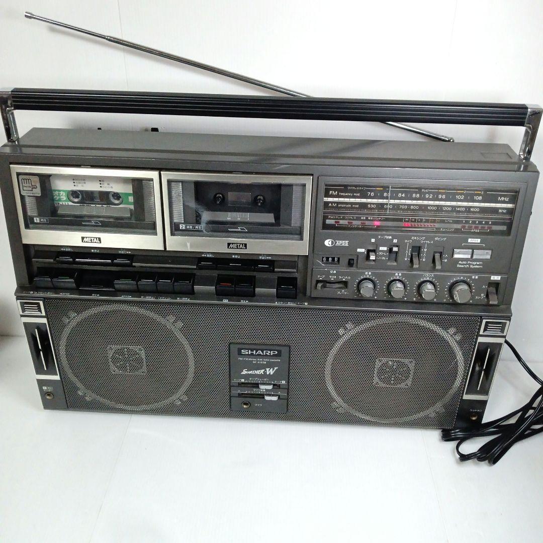 激レア　希少　動作品　SHARP シャープ 大型ダブルラジカセ GF-818SB THE SEARCHER-W ダブルラジカセ 昭和レトロ ヴィンテージ