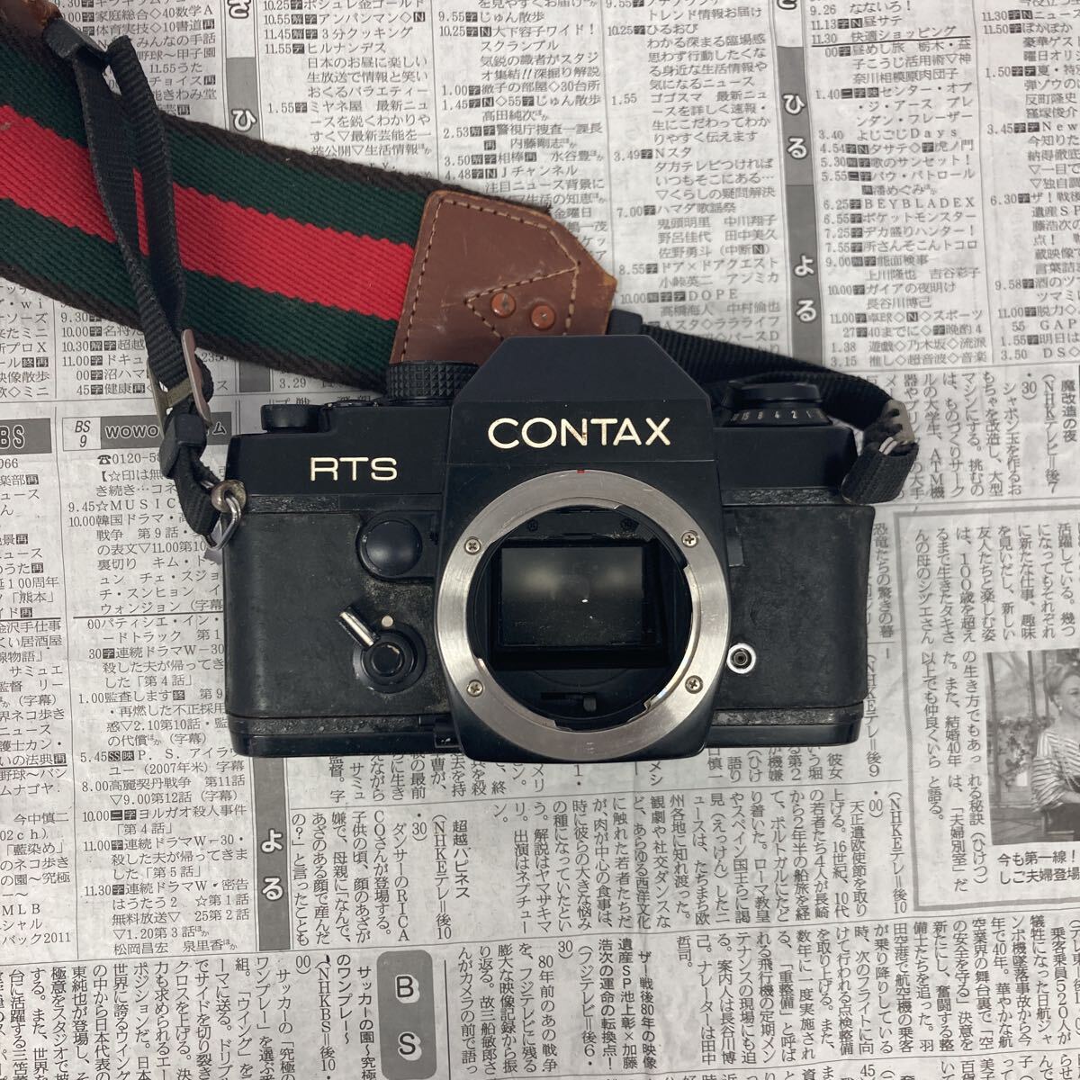 【C11】CONTAX RTS 一眼レフ フィルムカメラ ブラック ボディ ストラップ付き ジャンク品