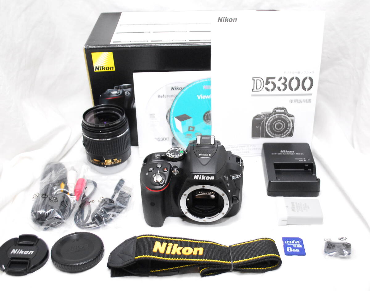 【新品同様の超美品 1291ショット・付属品完備 SDカード付】Nikon ニコン D5300 AF-P 18-55mm VR