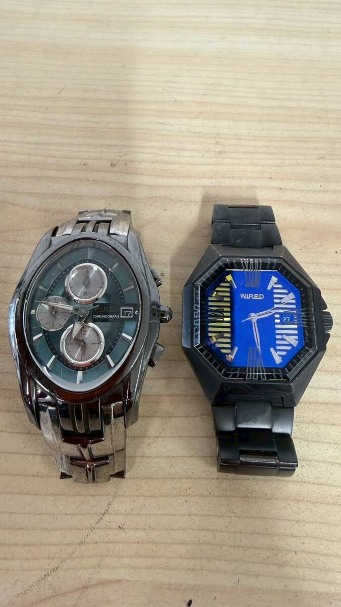 1円～【2点まとめ】SEIKO ワイアード WIRED 7N42-0FB0 ブルーガラス 7T92-0JY0 アナログ クオーツ クロノグラフ カレンダー メンズ腕時計