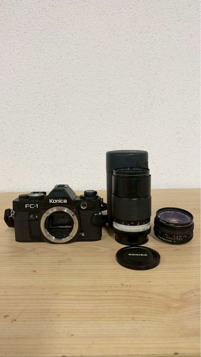 1円〜【Konica FC-1 ボディ HEXANON AR 40mm F1.8 / 135mm F3.2 レンズ2本セット フィルム一眼レフ カメラ 現状品】