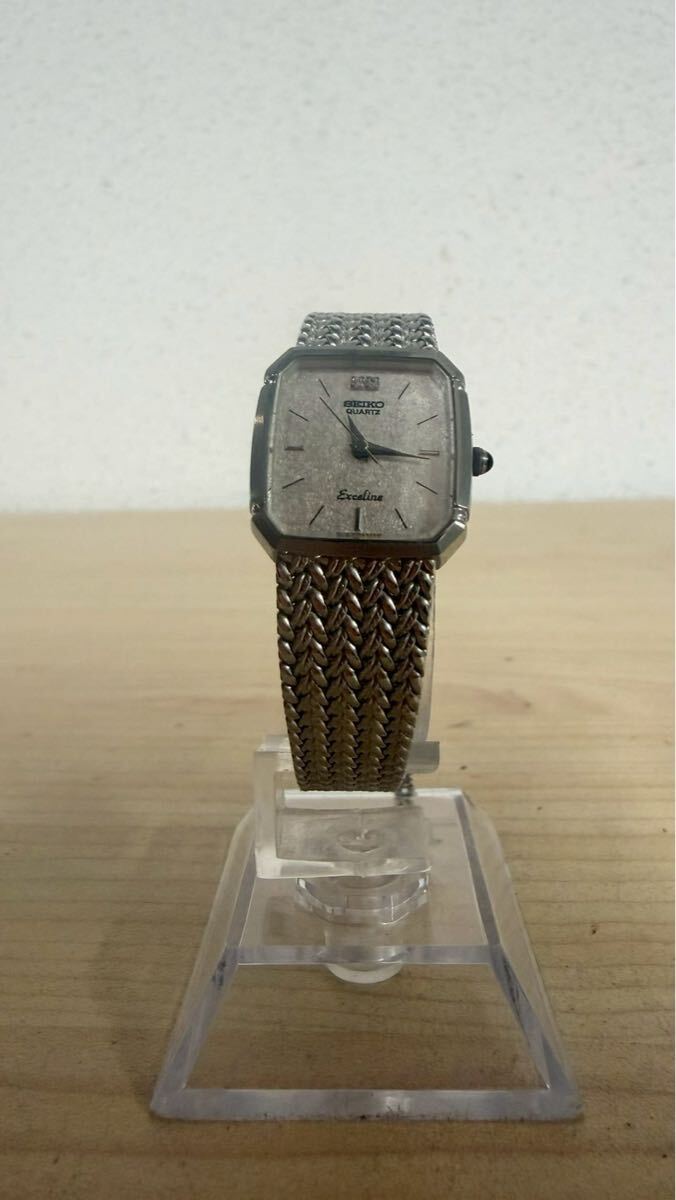 1円〜【現状保管品】SEIKO Exceline エクセリーヌ 7321-5010 クォーツ 腕時計 レディース 不動品 セイコー スクエア