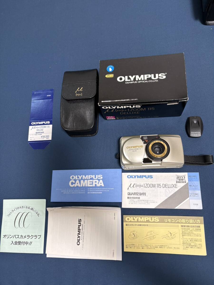 【外観美品】 OLYMPUS μ [mju:] ZOOM 115 DELUXE オリンパス ミュー パノラマ シャッター・フラッシュOK 1円〜 売り切り