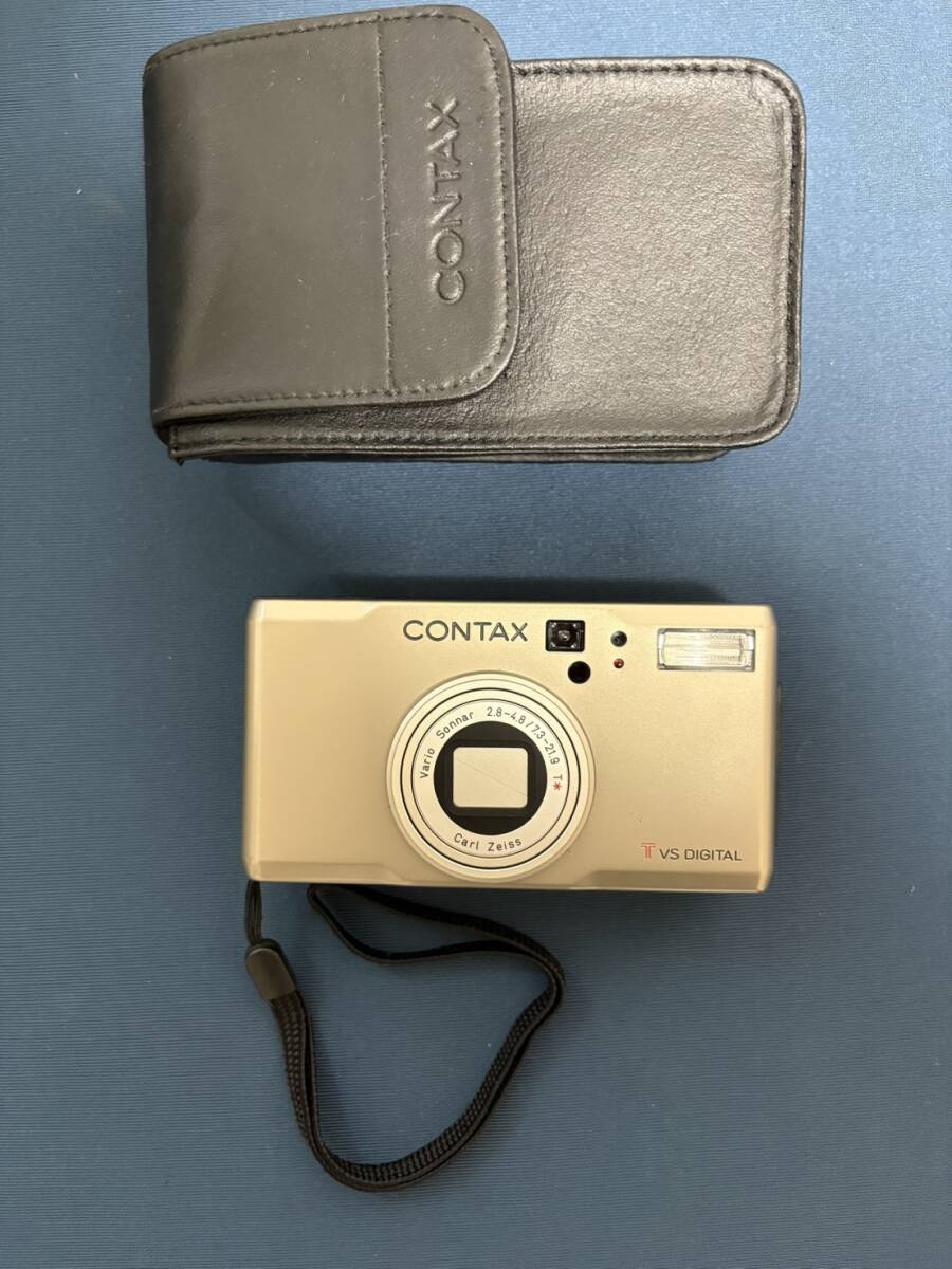 【外観美品】CONTAX TVS DIGITAL コンタックス デジタル チタンシルバー Carl Zeiss Vario Sonnar 動作未確認 1円〜 売り切り 