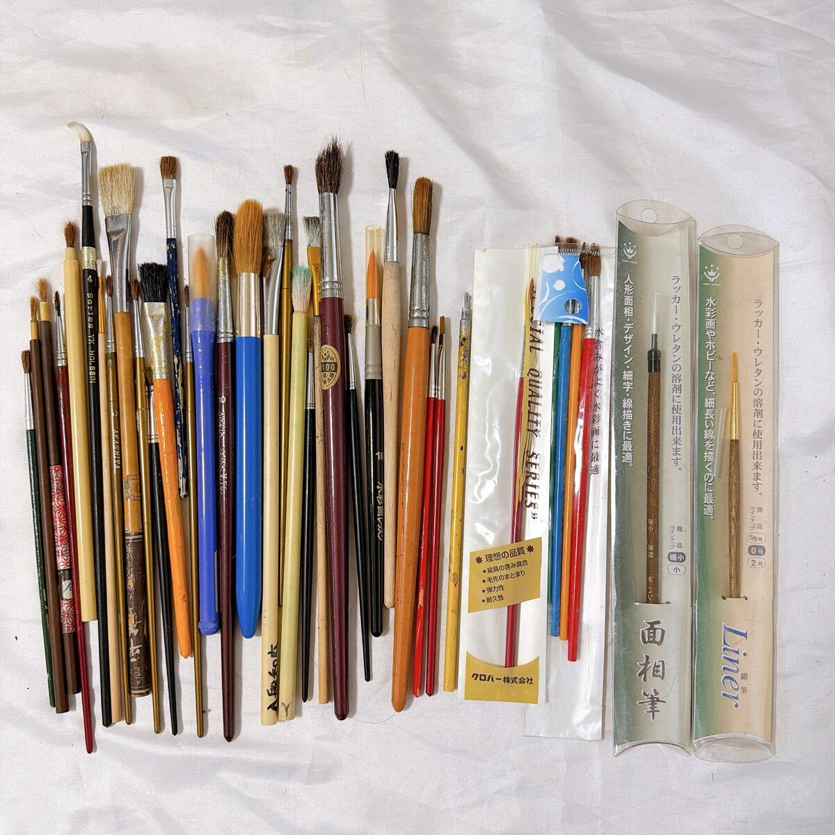 筆 絵筆 まとめ売り セット 30本以上 大量 水彩画 面相筆 デザイン 絵描き 保管品 現状品 中古品 新品未使用あり 学校 趣味 ふで はけ