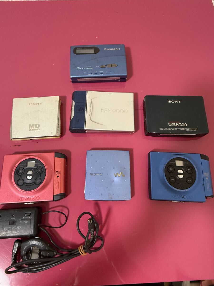 SONY MDウォークマン KENWOOK ポータブルMDプレーヤー　Panasonic SONY カセットプレーヤー　まとめ　7台