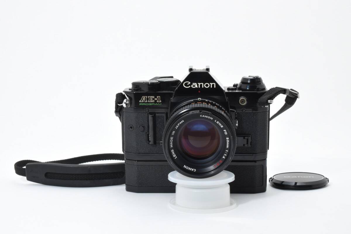★極上品・動作確認・モルト交換済・鳴きなし★ キヤノン Canon AE-1 PROGRAM FD 50mm F1.4 S.C.C. POWER WINDER A Y0311#H2578