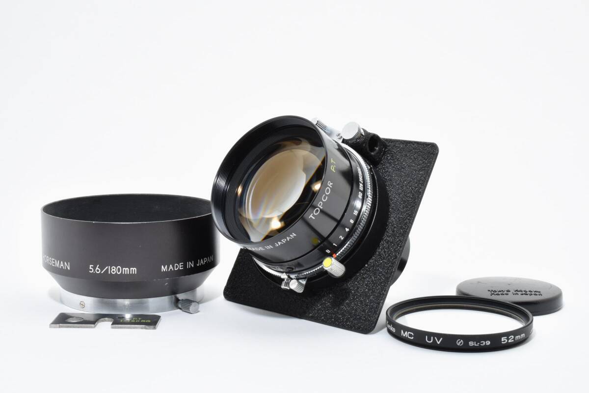★極上品★ホースマン horseman 180mm F5.6 トプコール topcor P.T フード付属 Y0395#H2589