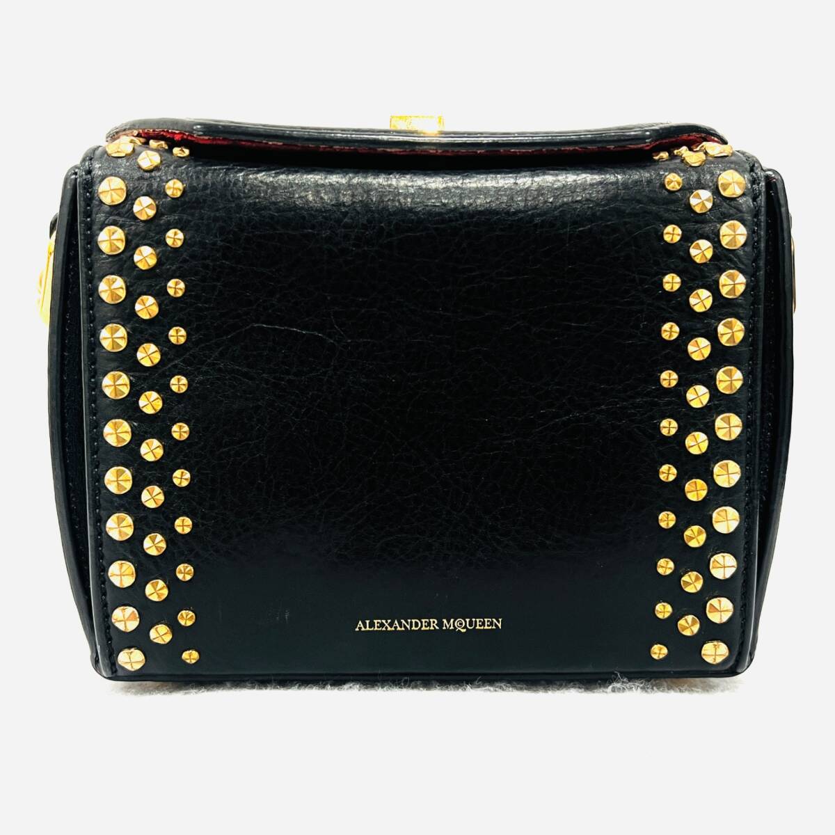 A【1円スタート】美品 Alexander McQueen アレキサンダーマックイーン THE BOX BAG レザー チェーンハンドバッグ ショルダーバッグ