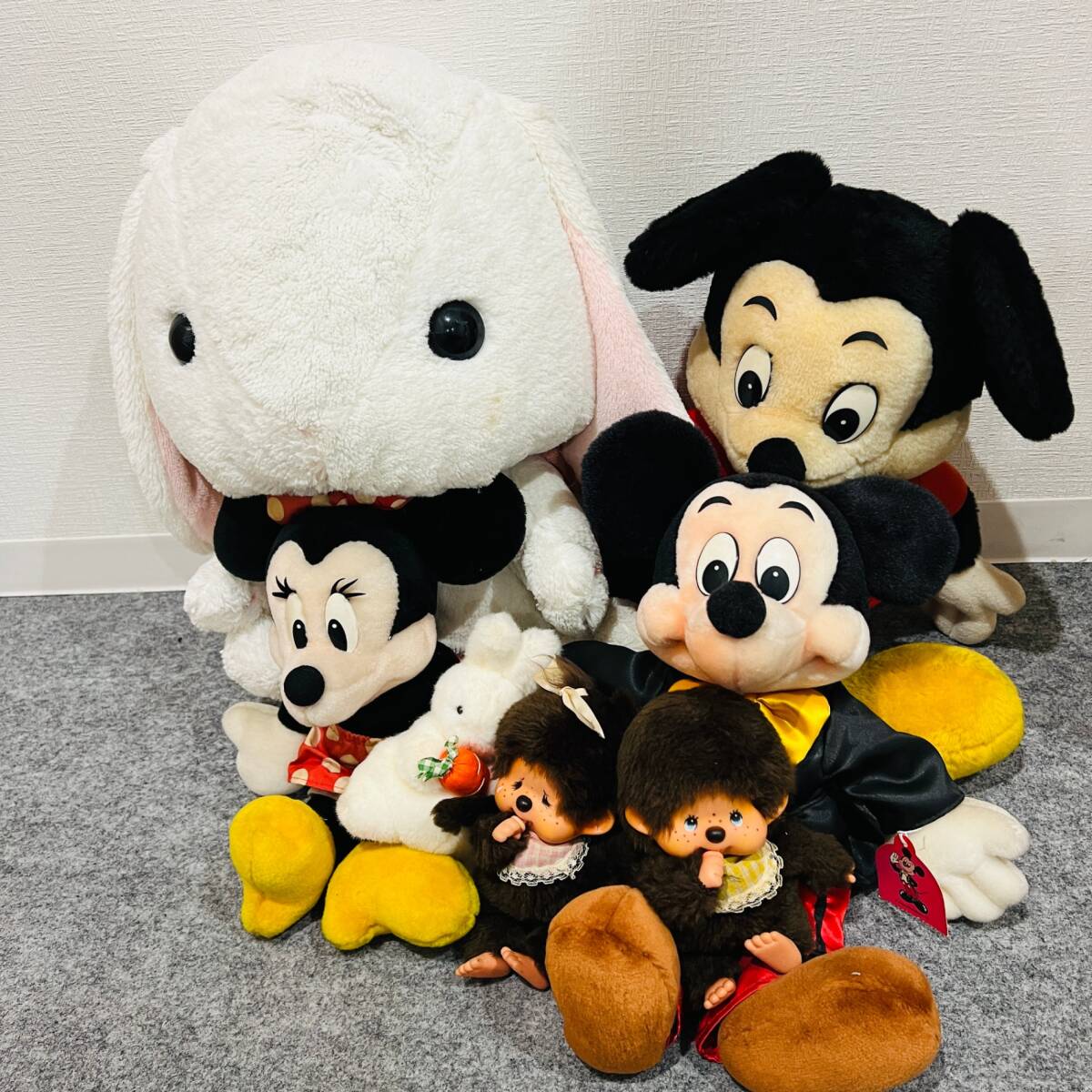 A【1円スタート】ぬいぐるみ おまとめ ディズニー Disney ミッキーマウス ミニーマウス ウサギ ぽてうさ ろっぴー 白 兎 モンチッチ キッズ