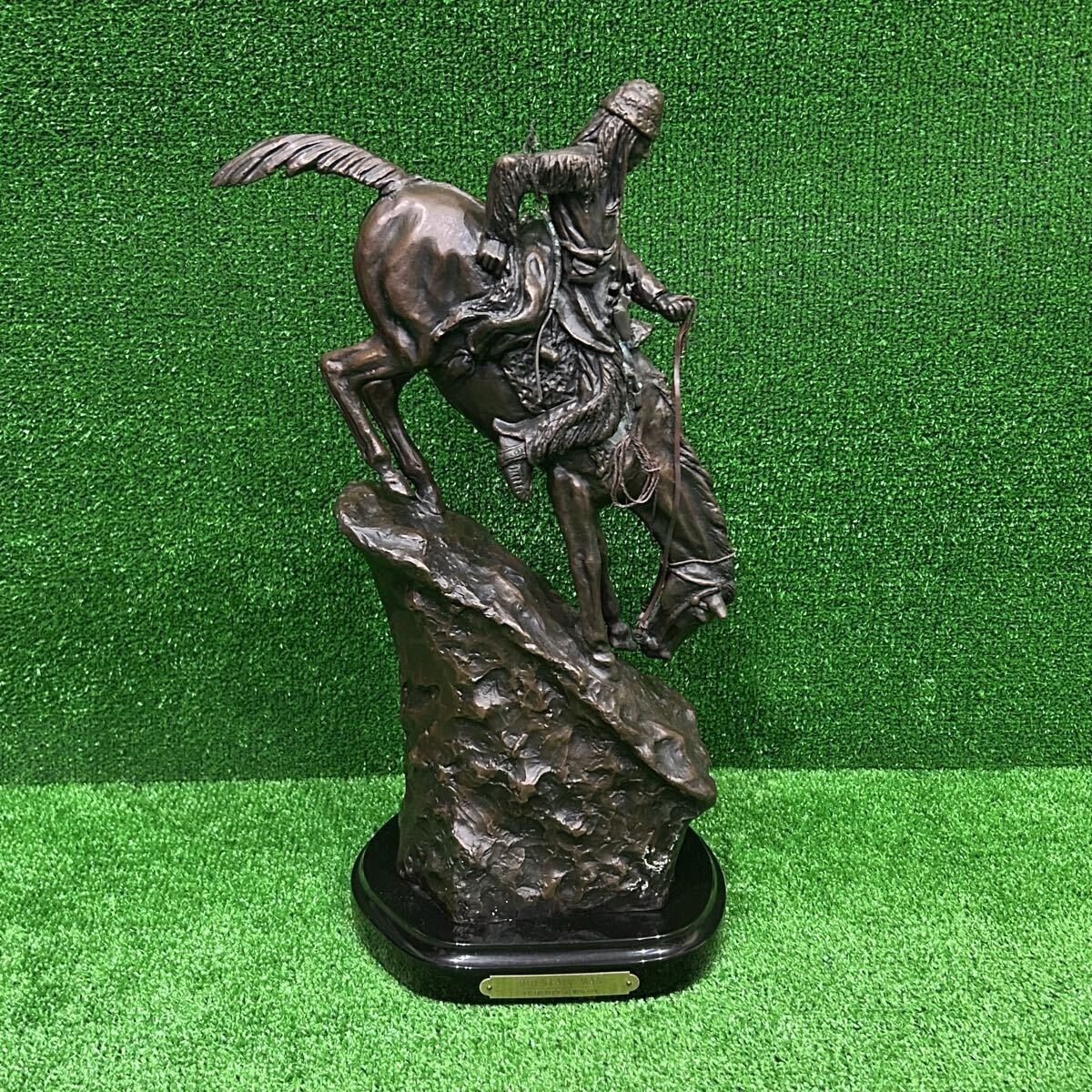 【FREDERIC REMINGTON フレデリック・レミントン】MOUNTAIN MAN 約高さ43cm マウンテン ブロンズ像 現状品(K105)