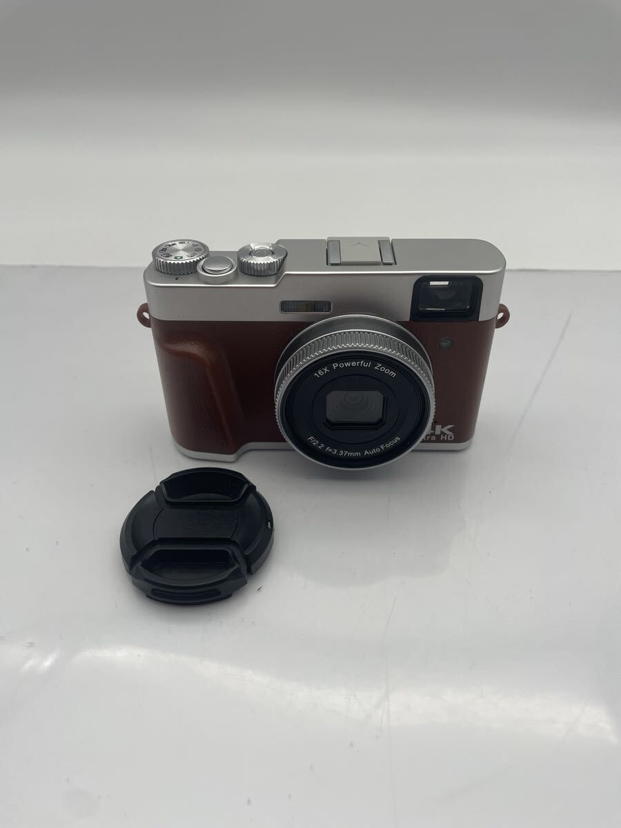 Y【500円スタート】Shenzhen Sonida Digital Technology 4K Ultra HD DC202 デジタルカメラ ブラウン デジカメ