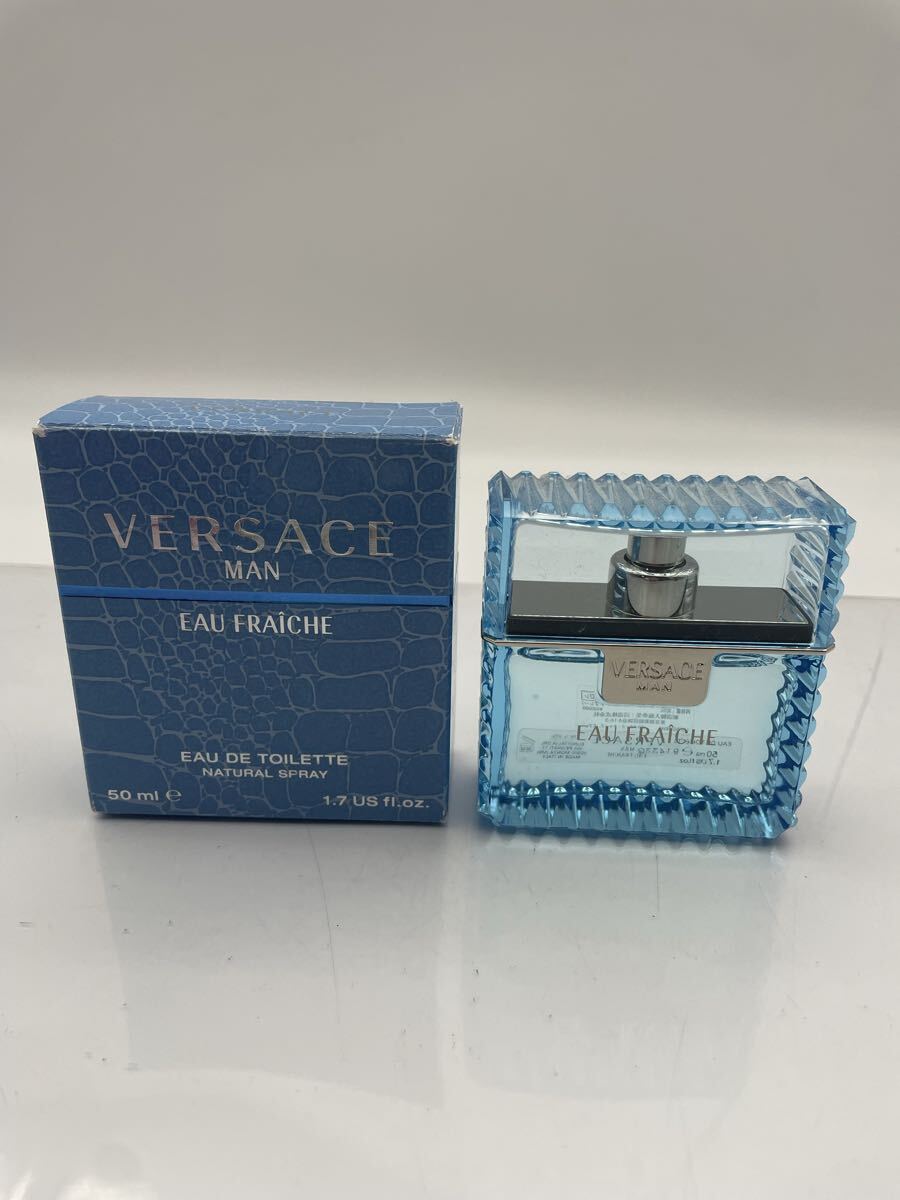 M【500円スタート】 VERSACE MAN EAU FRAICHE ヴェルサーチ マン オーフレッシュ オーデトワレ 香水 イタリア製 50ml 箱付き 残量ほぼ満量