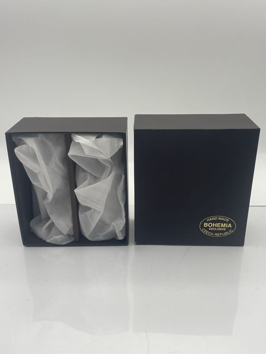 M【500円スタート】HAND MADE BOHEMIA EXCLUSIVE CZECH REPUBLIC ボヘミア ワイングラス ペア ワインペア グラス 箱付き