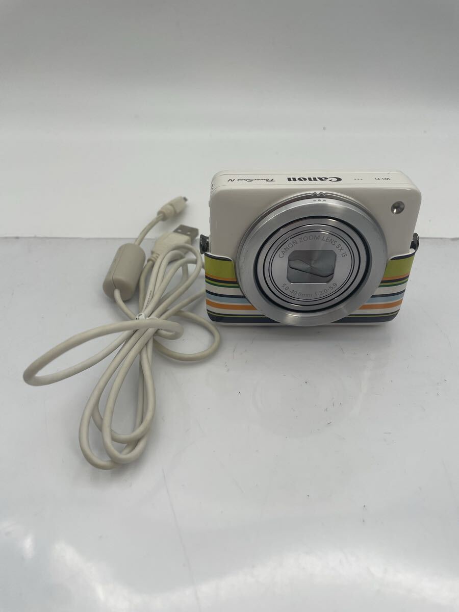Y【500円スタート】Canon PowerShot N PC1864 コンパクトデジタルカメラ 希少 デジカメ ホワイト パワーショット 本体充電器付き