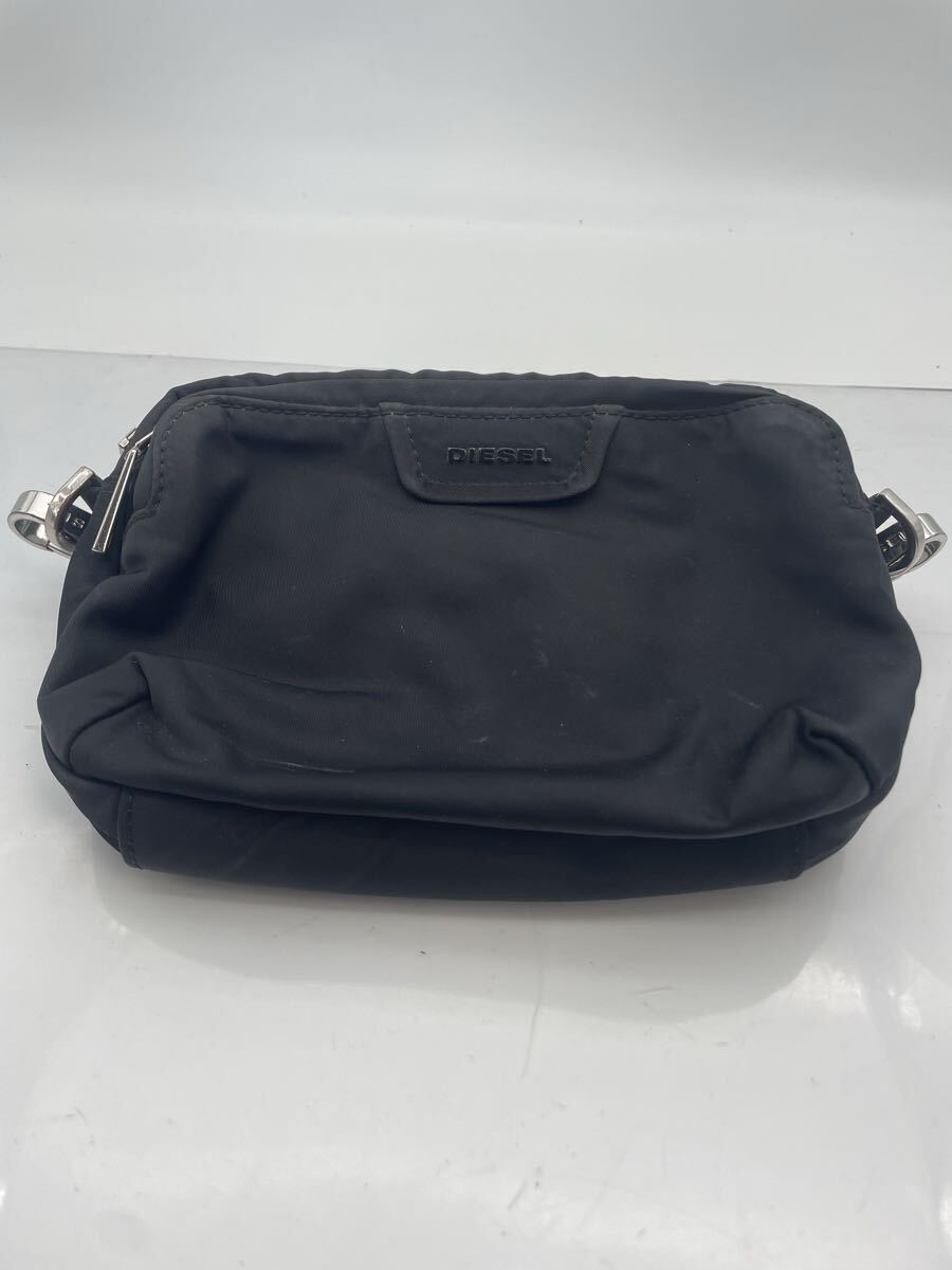 M【500円スタート】DIESEL ディーゼル ショルダーバッグ ブラック ナイロン 斜め掛け ポーチ
