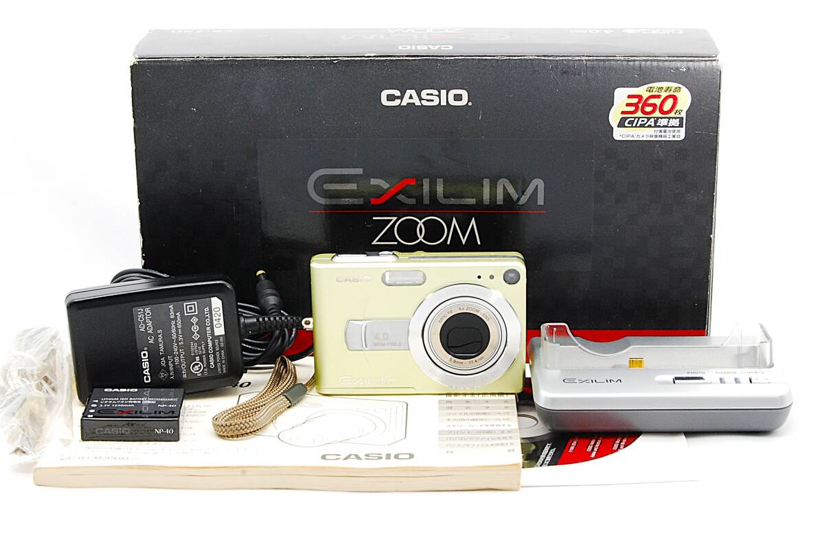 【外装美品/ジャンク】CASIO Exilim EX-Z40ライムイエロー 元箱 18939120