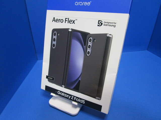 araree Aero Flex Galaxy Z Fold 5 ブラック ケース カバー 折り畳み ヒンジ保護 薄型 軽量 衝撃吸収 ワイヤレス充電対応 AR25266GZFD5 ★a
