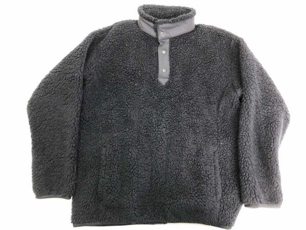 ユニクロ UNIQLO ホワイトマウンテニアリング White Mountaineering 異素材切替 ハーフボタン ボアフリース ジャケット 黒 S メンズ