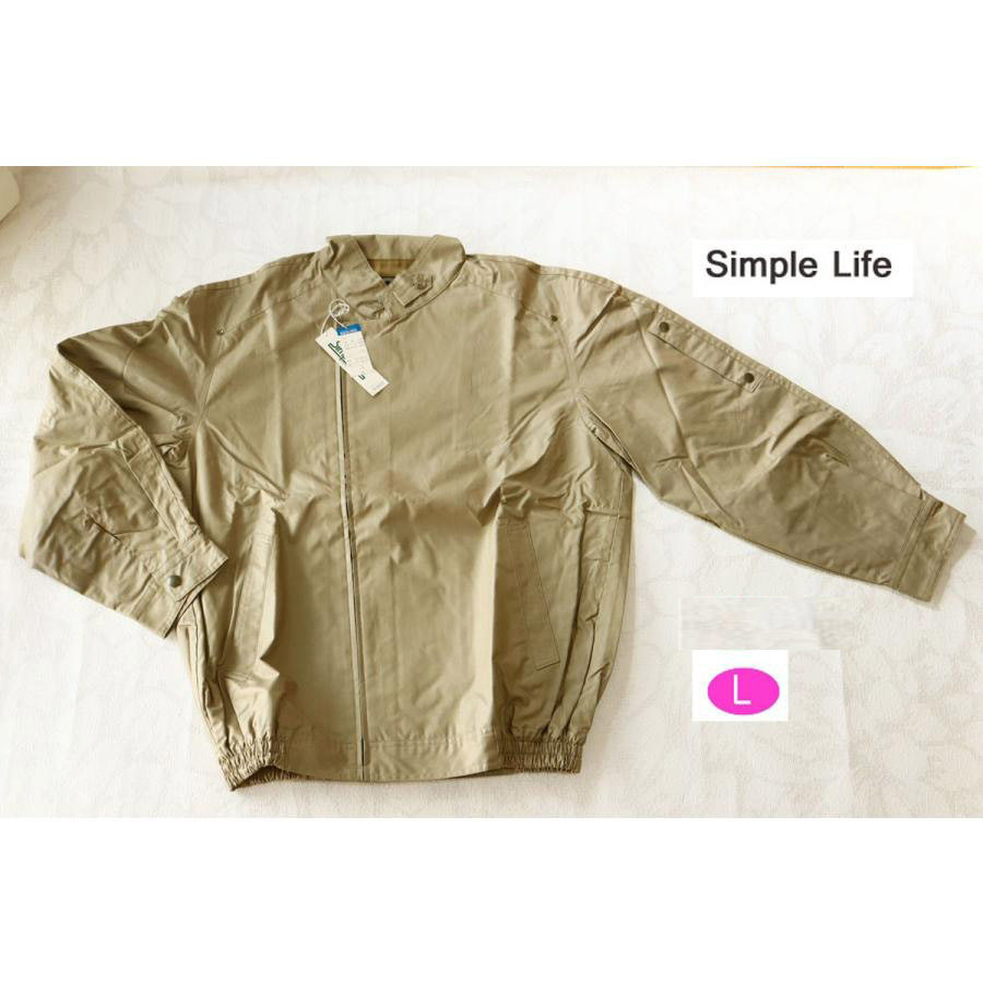 レトロ昭和ヴィンテージVINTAGE メンズ　長袖　ブルゾン　ジャケット　Lサイズ＊rm1257＊シンプルライフ　RENOWN　新品タグ付き　