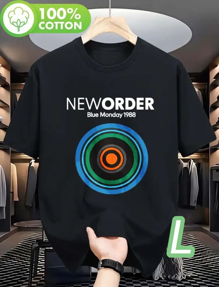 【プレミアムT】黒★Lサイズ《New Order》綿100%■╋サイズ●ロックTシャツ
