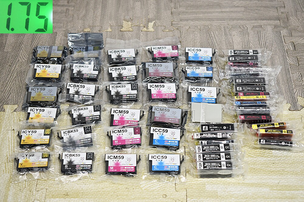 QY3-55　互換インクカートリッジ 45点以上まとめ 大容量 高品質 Miss Deer ICM59 ICC59 ICY59 ICBK59 キャノン用 他 PC周辺機器 未使用