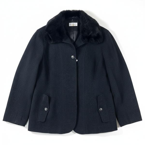 ミゼール MISSEL コート ファー付き 黒 17ABRサイズ 888392