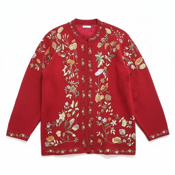 Soleinne カーディガン 厚手 長袖 赤 赤 フリーサイズ 874092