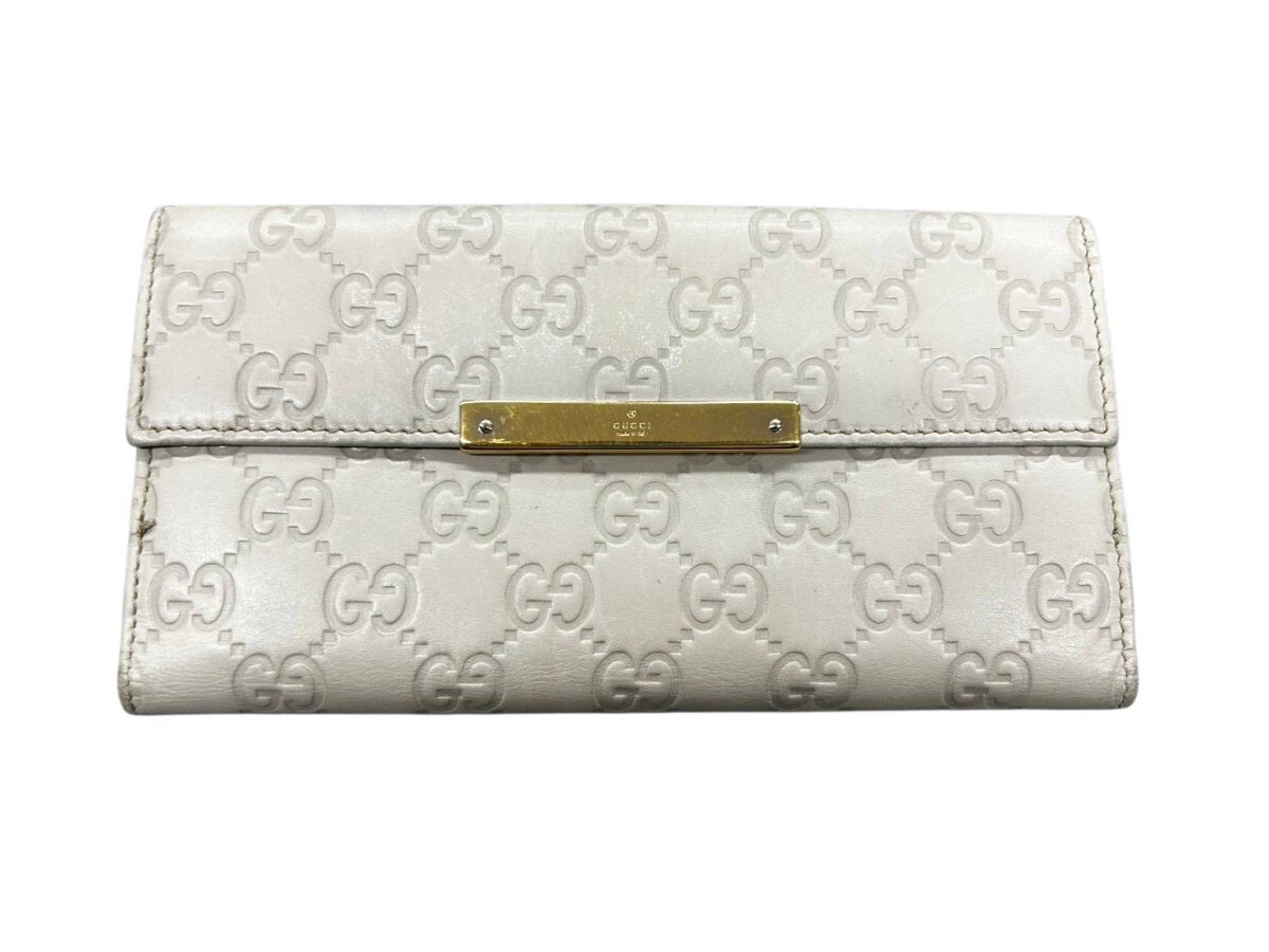 GUCCI グッチ 長財布 レザー ホワイト ウォレット #ys