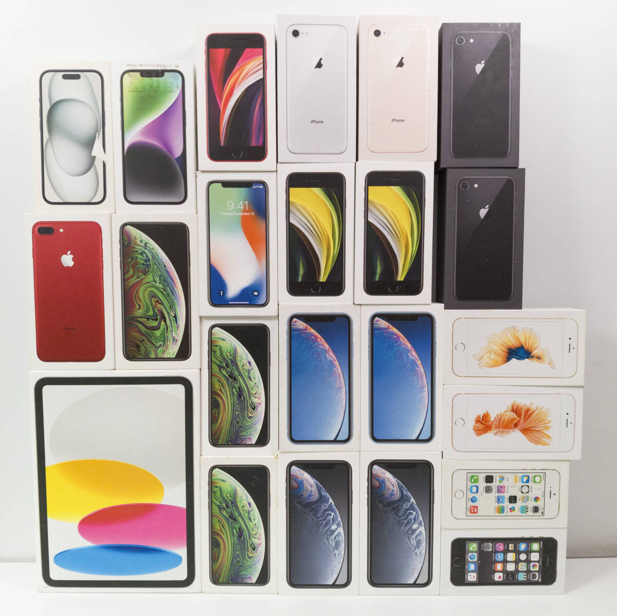 Apple iPhone 15 14 XS XR 8 7 Plus iPad 第10世代など 化粧箱 23個セット スマホ 携帯電話 タブレット ボックスのみ #ST-05459