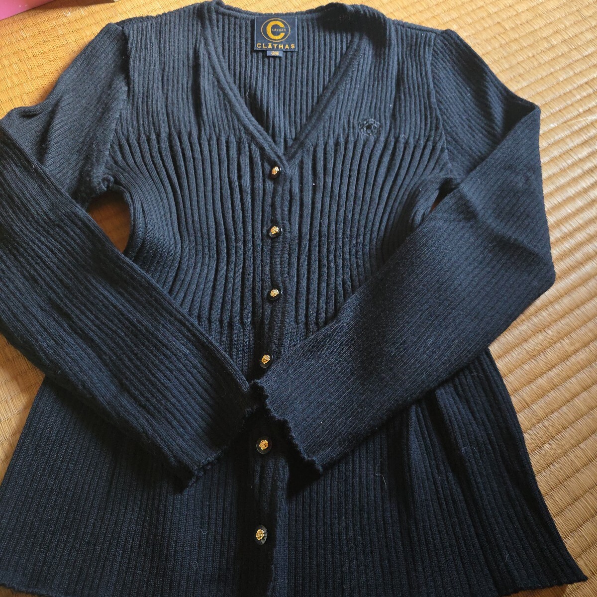 CLATHASクレイサスニット 上品美カーディガン 黒 M