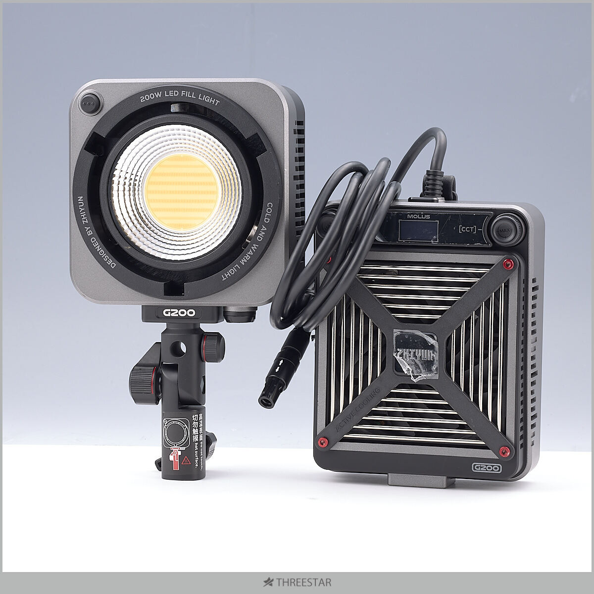 ZHIYUN MOLUS G200 COB撮影ライト 200Wビデオライト バイカラー2700K-6500K 超軽量小型ボディBowensマウント