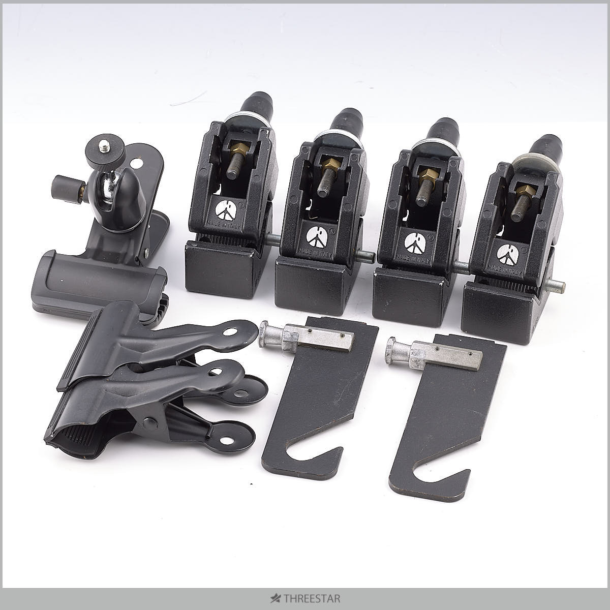 Manfrotto マンフロット スーパークランプ 035 4個/おまけ 背景紙取付 シングルフック クリップ付【14】