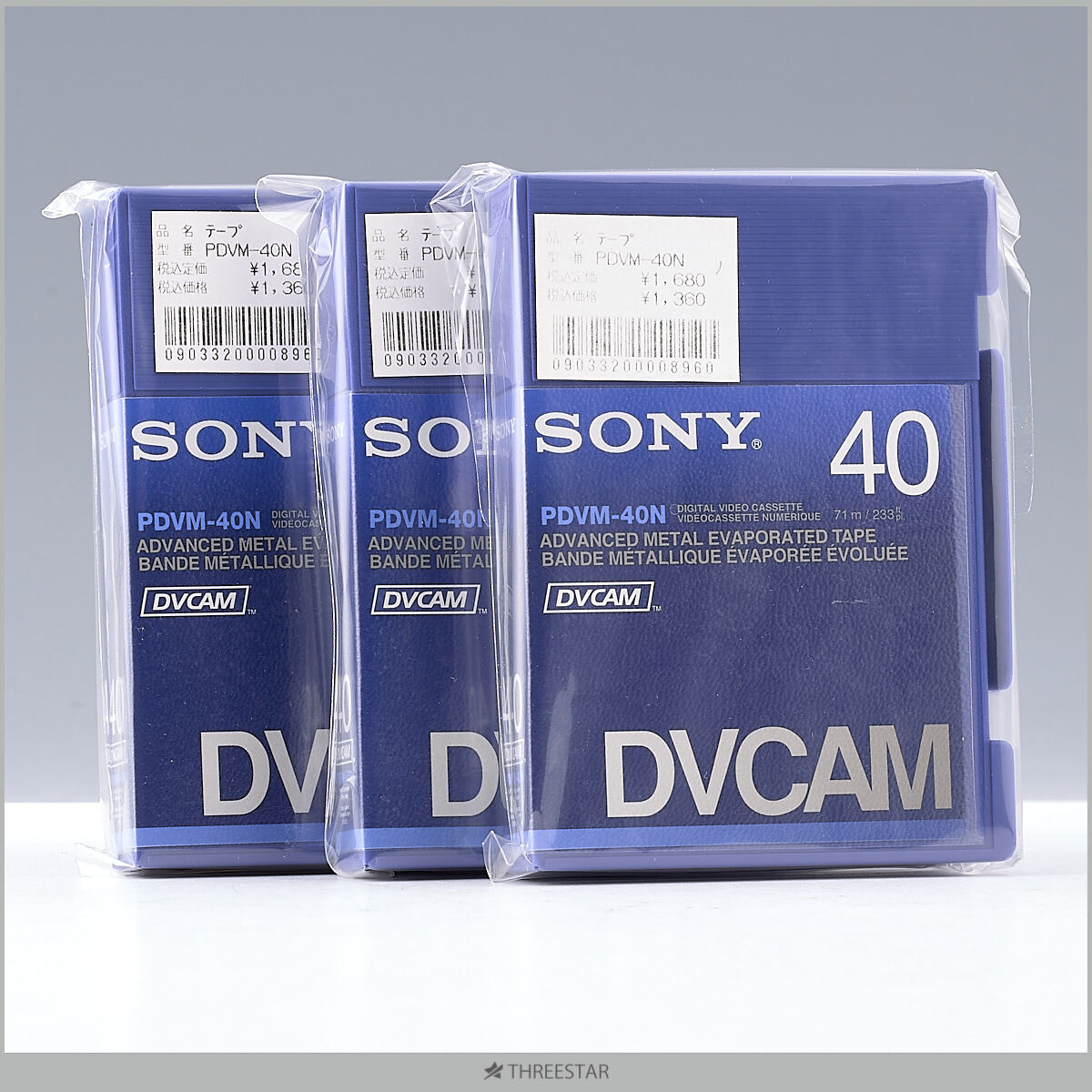 SONY DVCAMテープ PDVM-40N ソニー 3個セット 40分 撮影用 ビデオテープ 未使用品