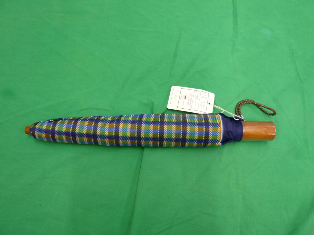 【9269】折り畳み傘　チェック柄　55ｃｍ　ナイロン100％　未使用品　長期保管品　