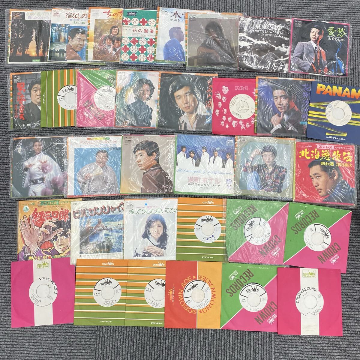 吉【全て見本盤】希少 EP まとめ売り 非売品 レコード 邦楽 和モノ レコード 34枚 セット 日本クラウン コレクター必見 ポップス 演歌 歌謡