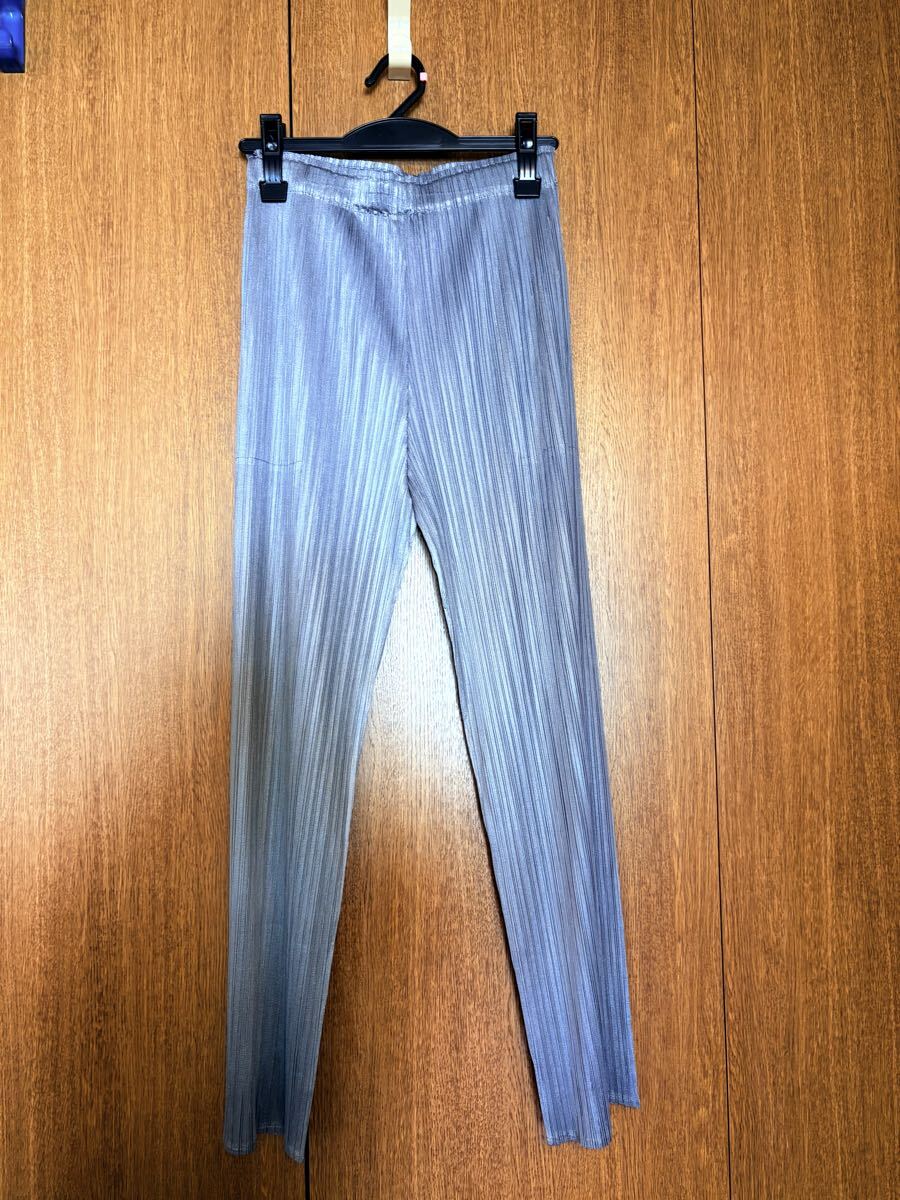 新品 PLEATS プリーツパンツ高級なグレー色