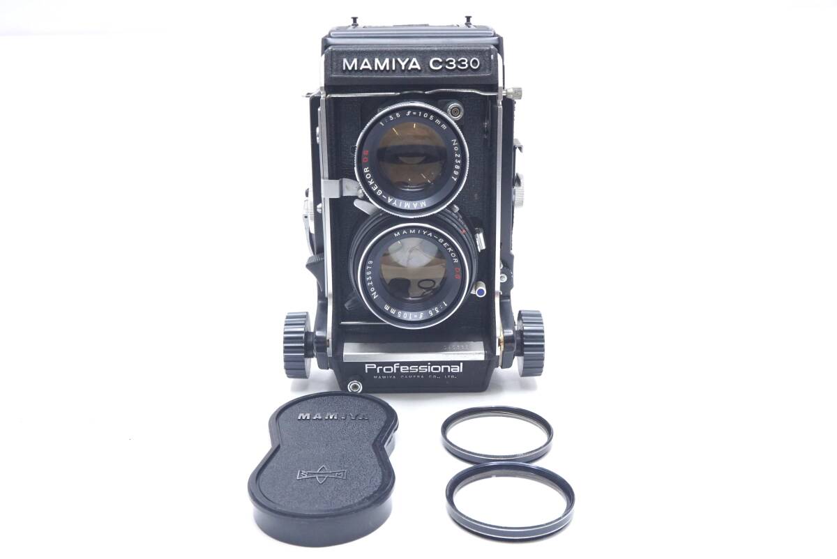 ▽MAMIYA マミヤ C330 Professional 二眼レフカメラ (レンズキャプ・フィルター付) ジャンク品