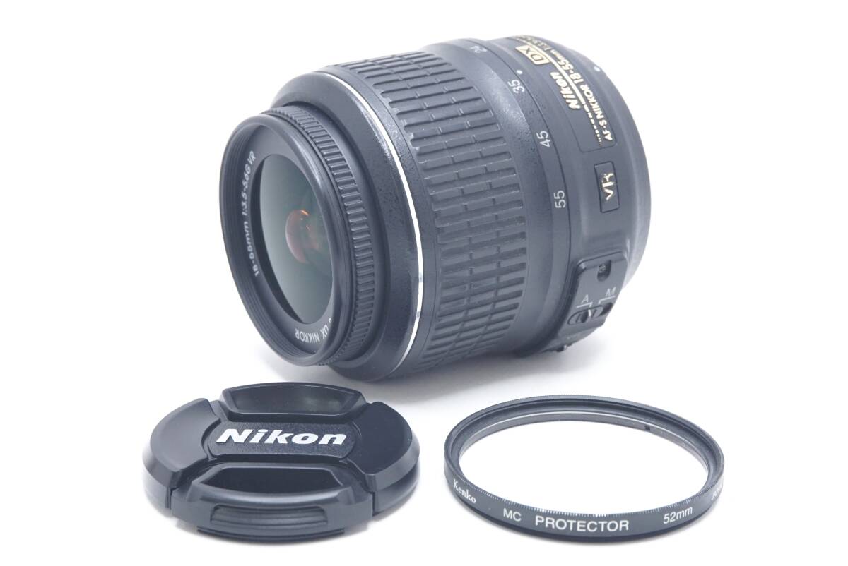 ▽Nikon ニコン AF-S DX NIKKOR 18-55mm F3.5-5.6 G VR (レンズキャプ・フィルター付)