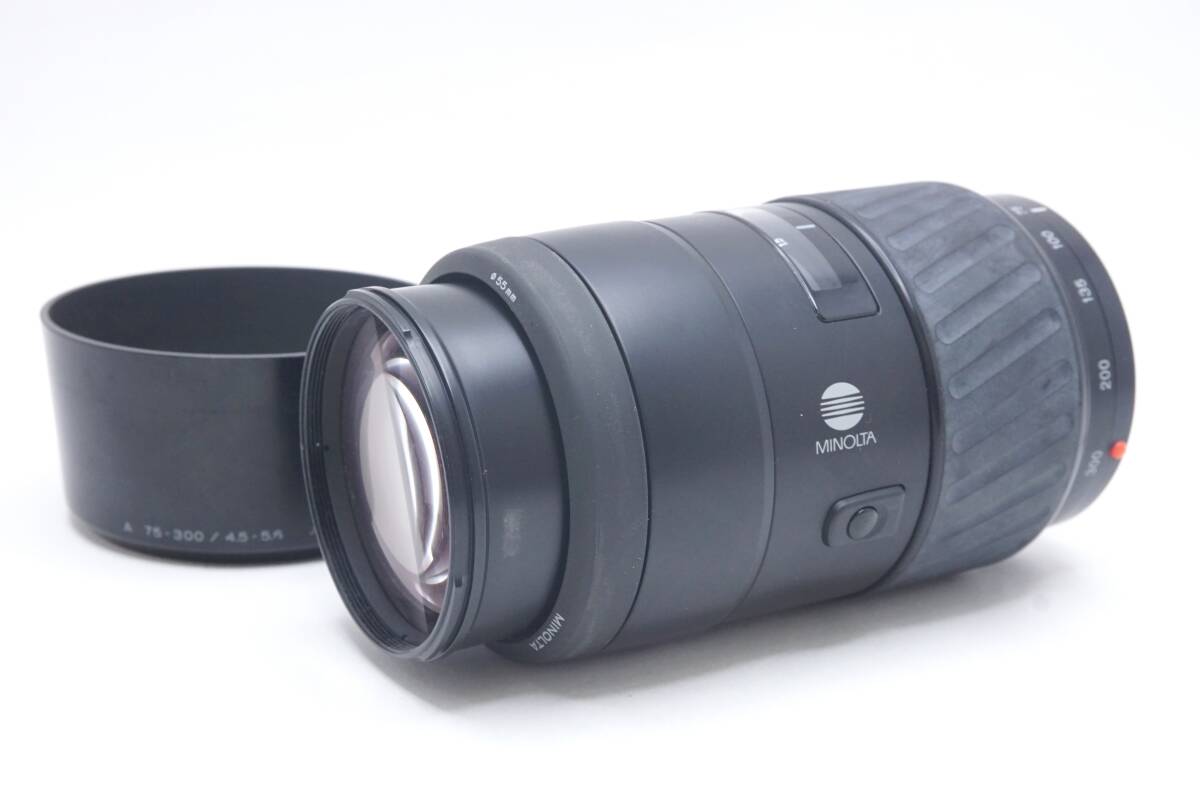 ▽MINOLTA ミノルタ AF ZOOM 75-300mm F4.5-5.6 (フード付) 訳あり