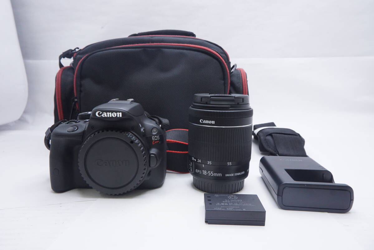 ○Canon キャノン デジタル一眼レフカメラ EOS Kiss X7/ EF-S 18-55mm F3.5-5.6（付属品多数)