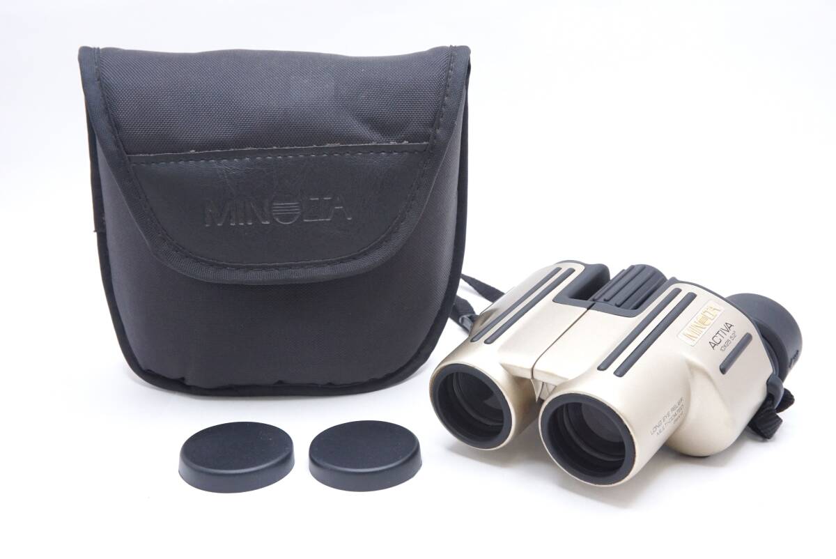 ▽MINOLTA ミノルタ ACTIVA 10×25 5.2° 双眼鏡 (レンズキャップ・ケース付) 訳あり